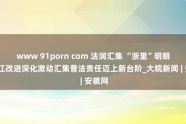 www 91porn com 法润汇集 “浙里”明朗——浙江改进深化激动汇集普法责任迈上新台阶_大皖新闻 | 安徽网