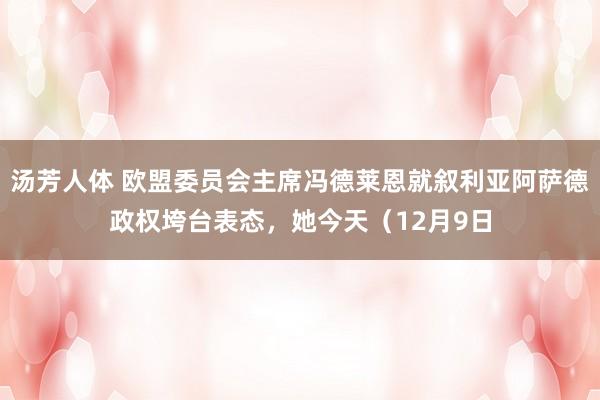 汤芳人体 欧盟委员会主席冯德莱恩就叙利亚阿萨德政权垮台表态,她今天(12月9日