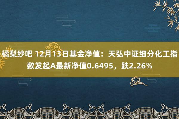 橘梨纱吧 12月13日基金净值：天弘中证细分化工指数发起A最新净值0.6495，跌2.26%