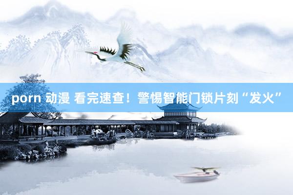 porn 动漫 看完速查！警惕智能门锁片刻“发火”