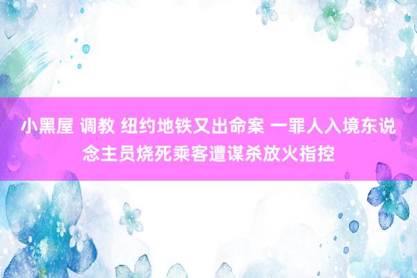 小黑屋 调教 纽约地铁又出命案 一罪人入境东说念主员烧死乘客遭谋杀放火指控