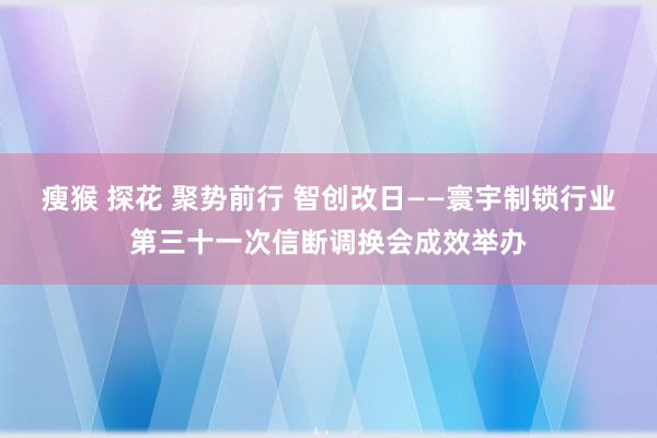 瘦猴 探花 聚势前行 智创改日——寰宇制锁行业第三十一次信断调换会成效举办