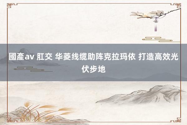 國產av 肛交 华菱线缆助阵克拉玛依 打造高效光伏步地