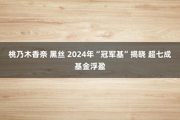 桃乃木香奈 黑丝 2024年“冠军基”揭晓 超七成基金浮盈