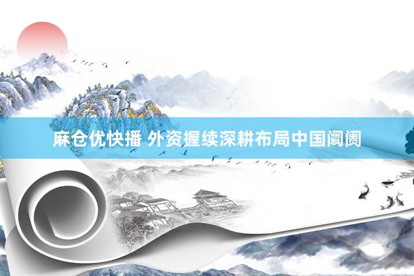 麻仓优快播 外资握续深耕布局中国阛阓