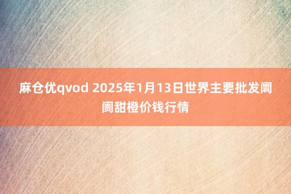 麻仓优qvod 2025年1月13日世界主要批发阛阓甜橙价钱行情