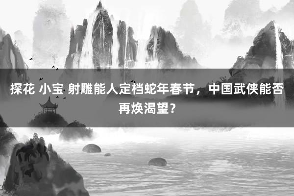 探花 小宝 射雕能人定档蛇年春节，中国武侠能否再焕渴望？