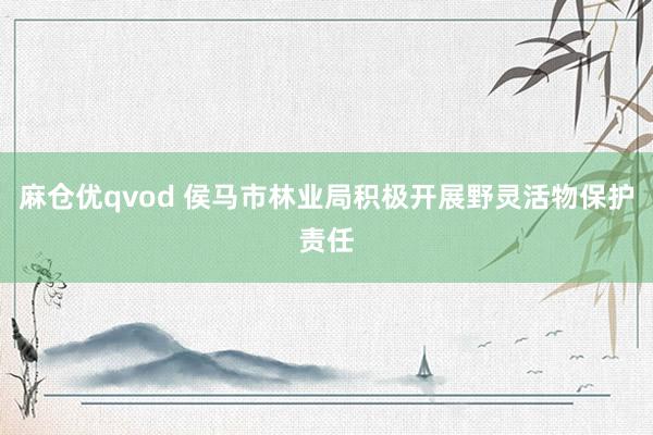 麻仓优qvod 侯马市林业局积极开展野灵活物保护责任
