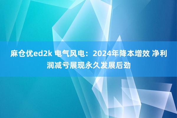 麻仓优ed2k 电气风电：2024年降本增效 净利润减亏展现永久发展后劲