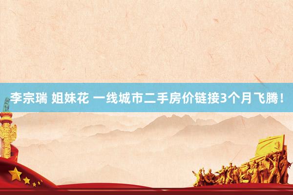 李宗瑞 姐妹花 一线城市二手房价链接3个月飞腾！