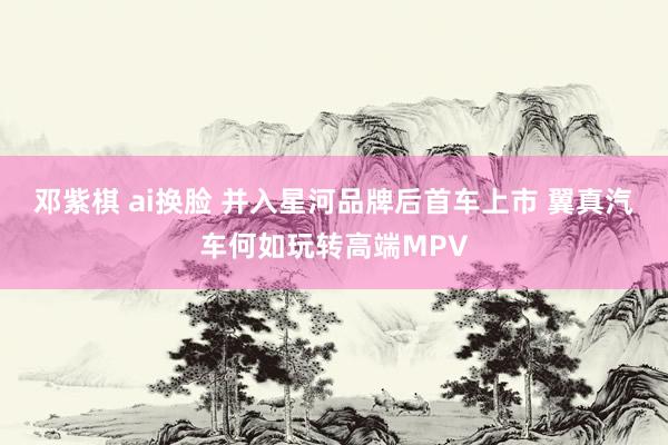 邓紫棋 ai换脸 并入星河品牌后首车上市 翼真汽车何如玩转高端MPV