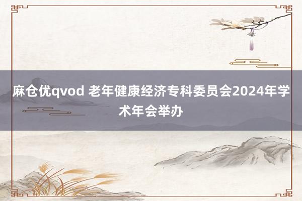 麻仓优qvod 老年健康经济专科委员会2024年学术年会举办