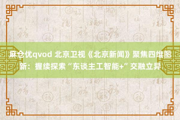 麻仓优qvod 北京卫视《北京新闻》聚焦四维图新：握续探索“东谈主工智能+”交融立异
