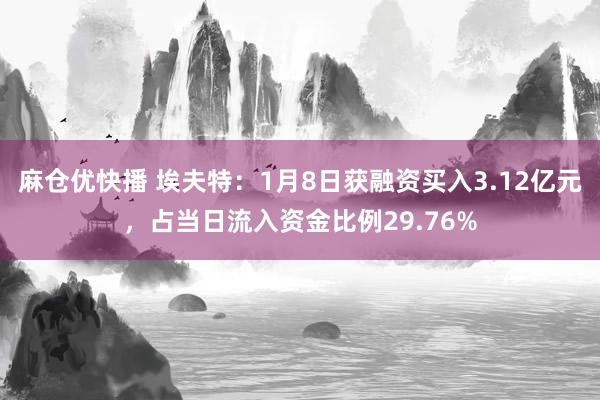 麻仓优快播 埃夫特：1月8日获融资买入3.12亿元，占当日流入资金比例29.76%