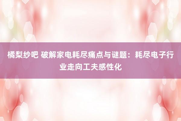 橘梨纱吧 破解家电耗尽痛点与谜题：耗尽电子行业走向工夫感性化