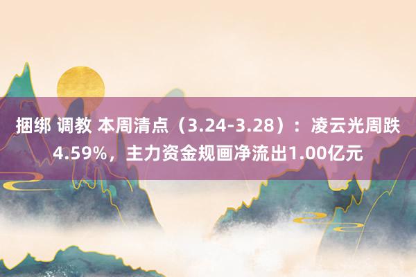 捆绑 调教 本周清点（3.24-3.28）：凌云光周跌4.59%，主力资金规画净流出1.00亿元