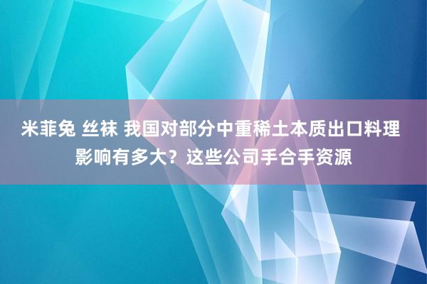 米菲兔 丝袜 我国对部分中重稀土本质出口料理 影响有多大？这些公司手合手资源