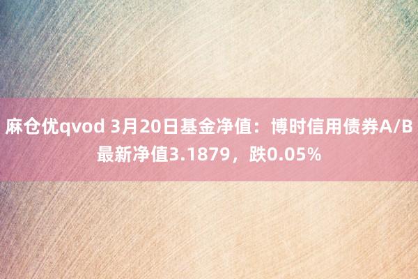 麻仓优qvod 3月20日基金净值：博时信用债券A/B最新净值3.1879，跌0.05%