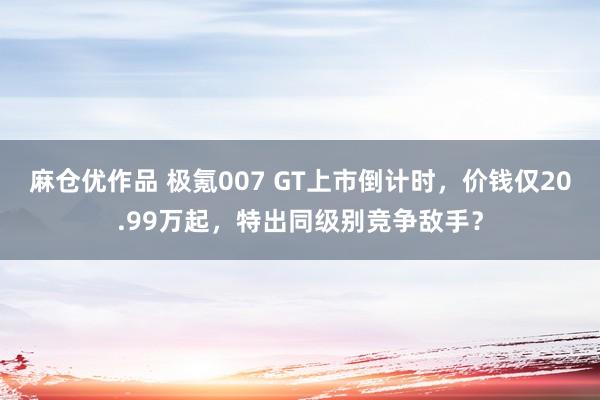 麻仓优作品 极氪007 GT上市倒计时，价钱仅20.99万起，特出同级别竞争敌手？