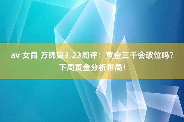 av 女同 万锦晟3.23周评：黄金三千会破位吗？下周黄金分析布局！