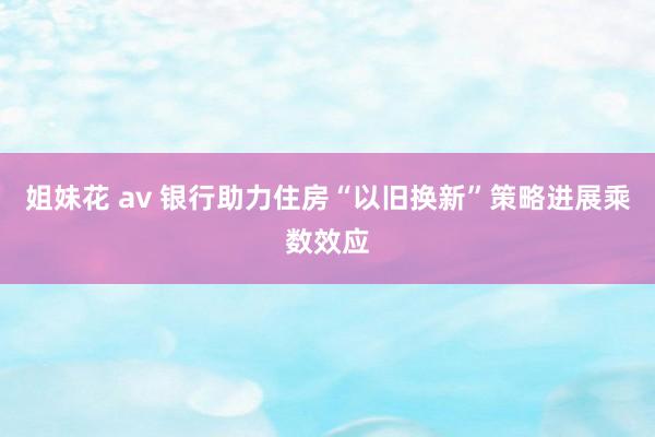 姐妹花 av 银行助力住房“以旧换新”策略进展乘数效应