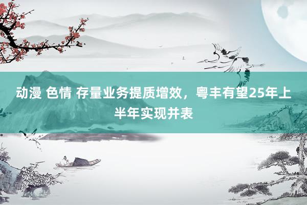 动漫 色情 存量业务提质增效,粤丰有望25年上半年实现并表