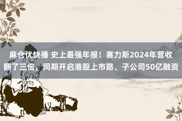麻仓优快播 史上最强年报！赛力斯2024年营收翻了三倍，同期开启港股上市路、子公司50亿融资