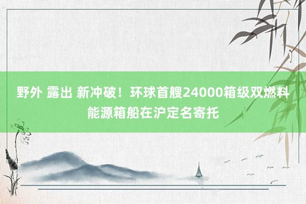 野外 露出 新冲破！环球首艘24000箱级双燃料能源箱船在沪定名寄托
