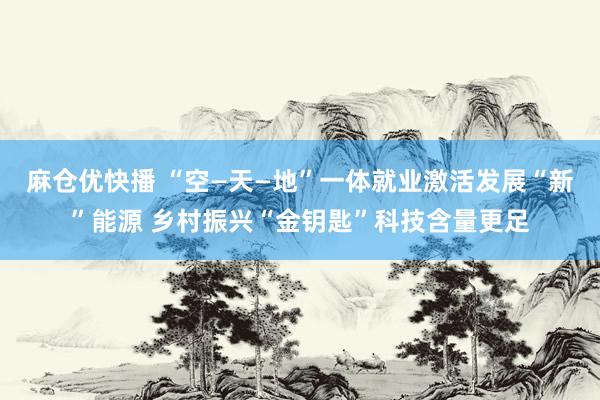 麻仓优快播 “空—天—地”一体就业激活发展“新”能源 乡村振兴“金钥匙”科技含量更足
