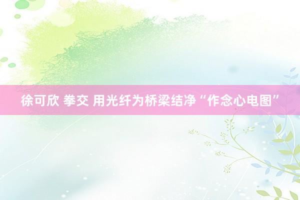 徐可欣 拳交 用光纤为桥梁结净“作念心电图”