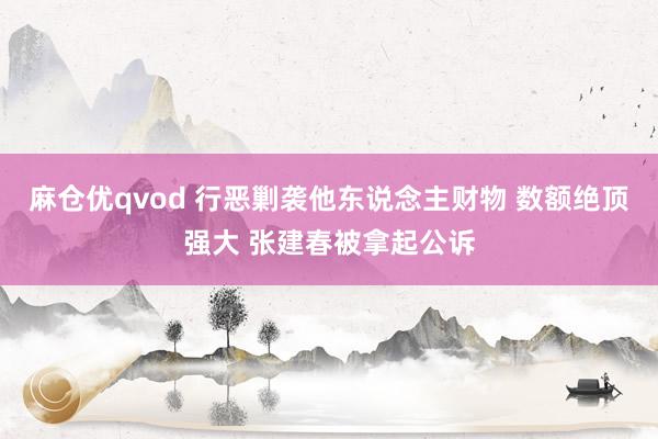 麻仓优qvod 行恶剿袭他东说念主财物 数额绝顶强大 张建春被拿起公诉