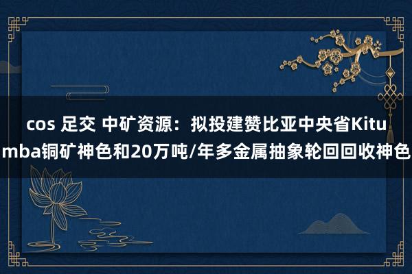 cos 足交 中矿资源：拟投建赞比亚中央省Kitumba铜矿神色和20万吨/年多金属抽象轮回回收神色