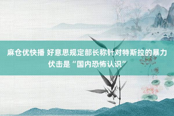 麻仓优快播 好意思规定部长称针对特斯拉的暴力伏击是“国内恐怖认识”