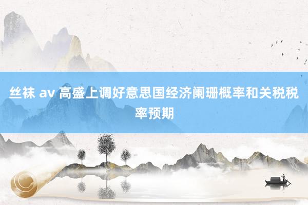 丝袜 av 高盛上调好意思国经济阑珊概率和关税税率预期
